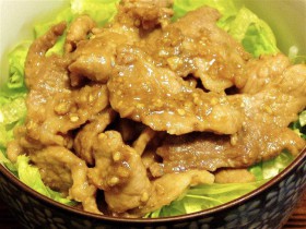 豚肉のみそ味丼-2015.7.28