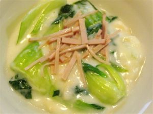 ちんげん菜と貝柱のクリーム煮-2016.6.16